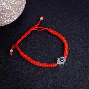 Hamsa Hand Red String Bracelet – Evil Eye Protection - Fire element crystal for love