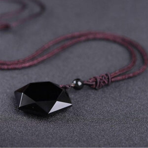 Black Obsidian Talisman – Necklace for Protection - Water element crystal for love