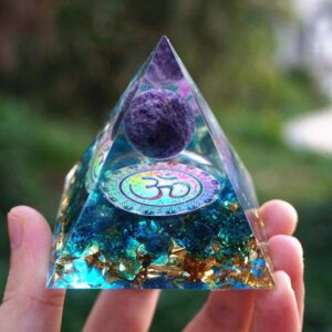 Amethyst Orgonite Pyramid – Orgone Energy Generator - Water element crystal for love